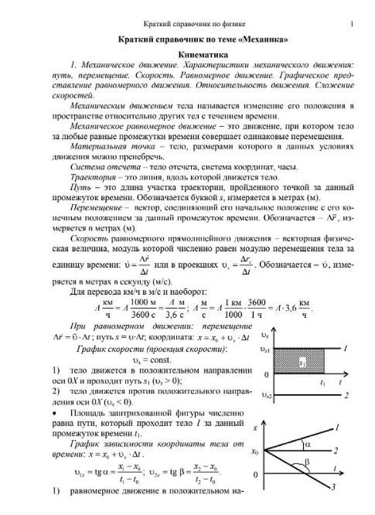 Краткий справочник по физике