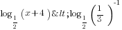 log_{1/2} (x+4)<log_{1/2} (1/3)^{-1}