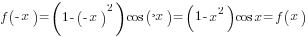 f({-x})=(1-({-x})^2)cos (-x)=(1-x^2)cos x=f(x)