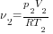 {nu_2}={p_2V_2}/{RT_2}