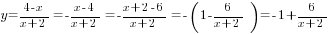 y={4-x}/{x+2}=-{x-4}/{x+2}=-{x+2-6}/{x+2}=-(1-6/{x+2})=-1+6/{x+2}
