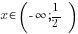 x in ({-}infty; 1/2)