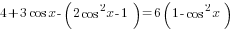 4+3cos x-(2cos^2 x-1)=6(1-cos^2 x)