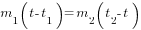 m_1(t-t_1)=m_2(t_2-t)