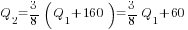Q_2={3/8}(Q_1+160)={3/8}Q_1+60