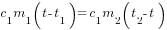 c_1m_1(t-t_1)=c_1m_2(t_2-t)