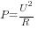 P=U^2/R
