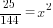 25/144=x^2