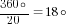 {360circ}/20=18circ