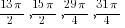 {13{pi}}/2, {15{pi}}/2, {29{pi}}/4, {31{pi}}/4