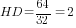 HD=64/32=2