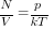N/V=p/kT