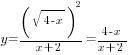 y=(sqrt{4-x})^2/{x+2}={4-x}/{x+2}