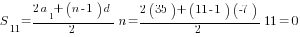 S_11={{2a_1+(n-1)d}/2}n={{2(35)+(11-1)(-7)}/2}11=0