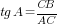 tg A={CB}/{AC}