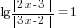 lg {{delim{|}{2x-3}{|}}/{delim{|}{3x-2}{|}}}=1