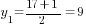 y_1={17+1}/2=9