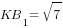 KB_1=sqrt{7}
