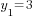 y_1=3