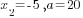 x_2=-5, a=20