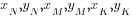 x_N, y_N, x_M, y_M, x_K, y_K
