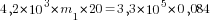 4,2*10^3*m_1*20=3,3*10^5*0,084