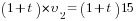 (1+t)*upsilon_2=(1+t)15