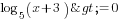 log_5 (x+3)>=0