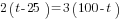 2(t-25)=3(100-t)