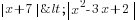 {delim{|}{x+7}{|}}<{delim{|}{x^2-3x+2}{|}}