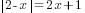 delim{|}{2-x}{|}=2x+1
