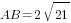 AB=2sqrt{21}