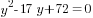 y^2-17y+72=0