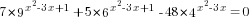 7*9^{x^2-3x+1}+5*6^{x^2-3x+1}-48*4^{x^2-3x}=0