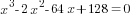 x^3-2x^2-64x+128=0