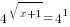 4^{sqrt{x+1}}=4^1